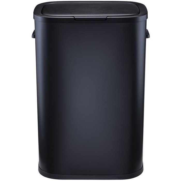 Poubelle de cuisine 60L PORTLAND – Ouverture push par pression – Acier inox Noir – KITCHEN MOVE