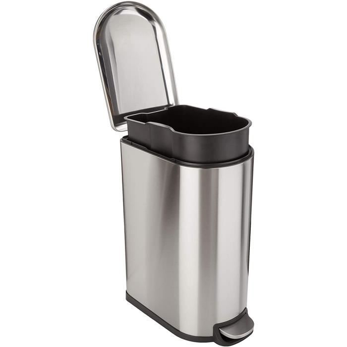 Poubelle de Cuisine a Pédale - FULLER -  40 L - Acier