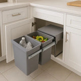 Poubelle de cuisine encastrable coulissante 36L - HYPE – 2 compartiments avec seaux – KITCHEN MOVE