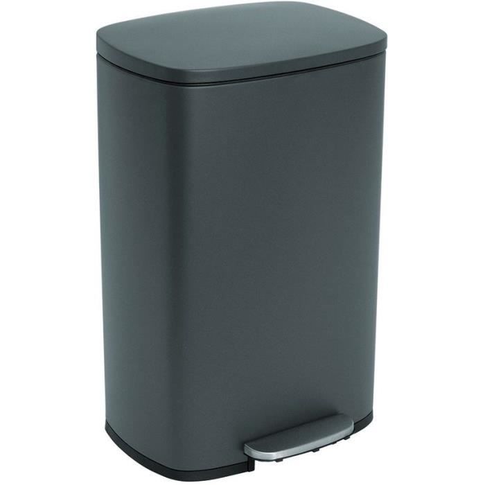Poubelle de Cuisine a Pédale - ADMIRAL - 50 L - Gris Mat - Kitchen Move