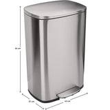 Poubelle de Cuisine a Pédale - ADMIRAL - 50 L - Argent - Kitchen Move