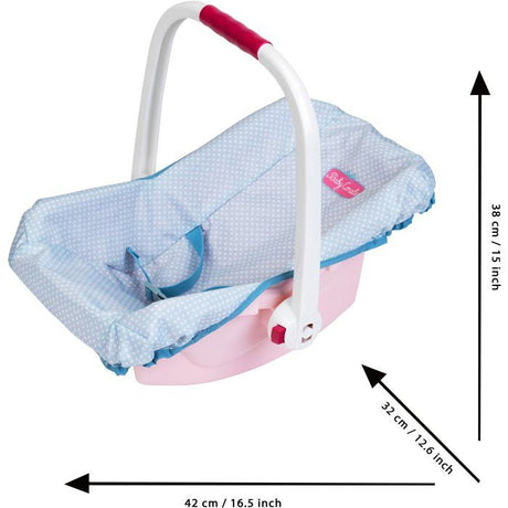 Porte-poupée rigide Princess Coralie - KLEIN - Pour poupées de 35 a 45 cm - Poignée a 3 positions - Coloris Aléatoire Rose ou Bleu