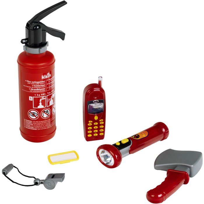 Mallette de pompier transparente avec 6 accessoires dont 1 lampe torche avec fonction lumineuse - KLEIN - 8984