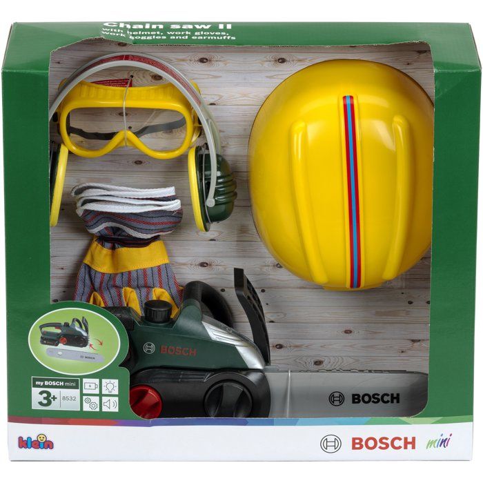KLEIN - Jouet - Set bűcheron Bosch avec tronçonneuse électronique, 5 pieces