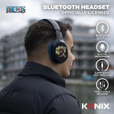 Casque audio supra-auriculaire sans fil  - Konix - One Piece- Bluetooth 5.3 pour smartphones et tablettes - Autonomie 30 h