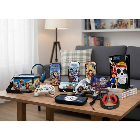 Manette de jeu - Nintendo Switch, Switch 2 et PC - One Piece - Filaire - Blanc - Fonction vibration - Câble 3 m - Luffy - Konix