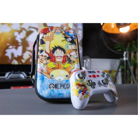 Manette de jeu - Nintendo Switch, Switch 2 et PC - One Piece - Filaire - Blanc - Fonction vibration - Câble 3 m - Luffy - Konix