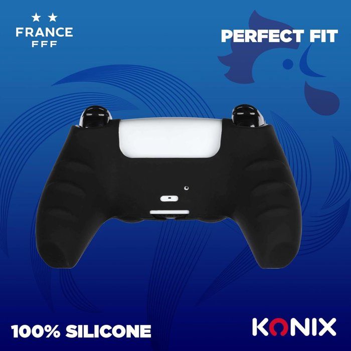Coque de protection pour manette DualSense PS5 - Konix - FFF - Silicone - Appuie-pouces - Noir