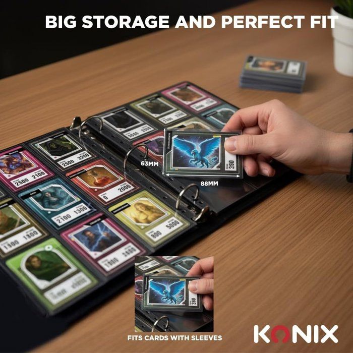 Classeur de 10 feuilles avec 9 pochettes - Konix - Jeux de cartes a collectionner - Magic The Gathering, Pokémon, Yu-Gi-Oh! - Noir