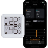 Thermometre et Hygrometre - KONYKS - Termo 2 - Intérieur - Détecteur de température + humidité - Wifi - Grand écran - Blanc