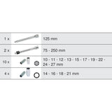 Module - KS TOOLS - 713.1026 - Module de douilles longues et accessoires - 1/2 - 17 pieces