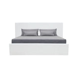 MARTIN Lit adulte 140 x 190 cm + coffre de rangement - Simili blanc - Sommier inclus