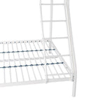 BRUCE Lits superposés  3 places - 90/140 x 190 cm - Blanc - En métal - Sommiers inclus