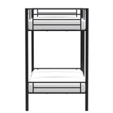 Lits superposés séparables 2 x 90 x 190 cm en métal - Noir - Sommiers inclus - ABBY
