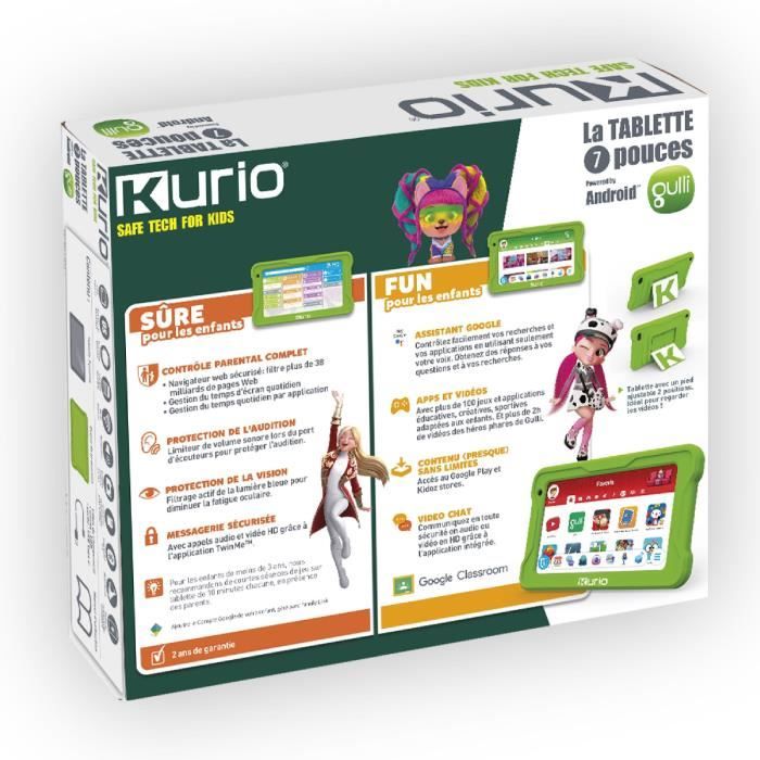 Tablette - Kurio - Gulli 7 pouces - Android 13 - Contrôle parental - 100+ applications