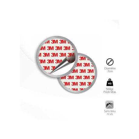 Lot de 2 kit de fixation magnétique Universel - KYF - Puissants aimants a surface adhésive  - 3m - Extra forte