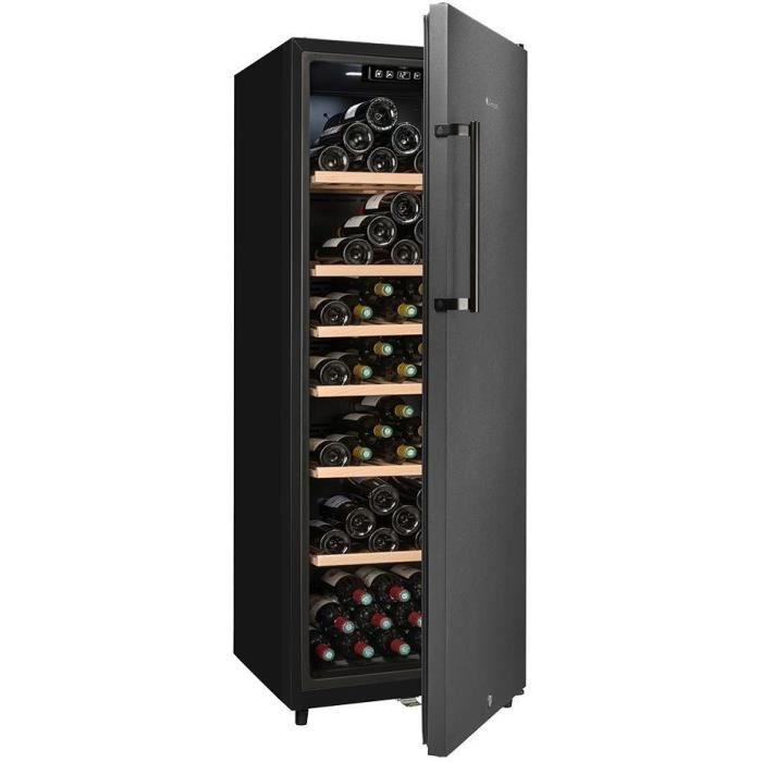 Cave a vin de vieillissement - LA SOMMELIERE - CTPNE147E - 147 bouteilles - Porte pleine - Classe E - 54 x 60 x 167,4 cm - Noir