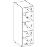 Meuble colonne four 2 portes battantes - Gris - L 60 x P 57 x H 210 cm - LASSEN