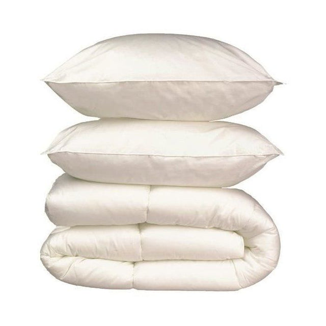 Pack Linge de Lit Microfibre - 1 Couette Chaude 220 x 240 cm + 2 Oreillers 60 x 60 cm - Blanc
