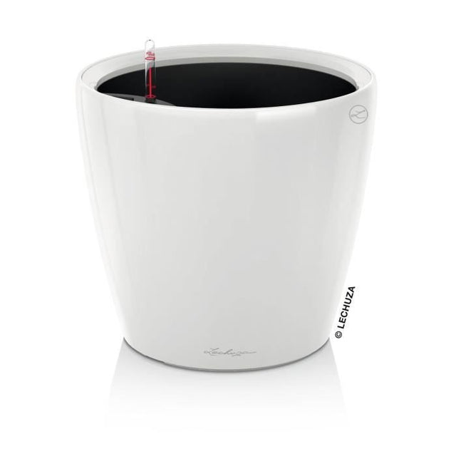 LECHUZA Pot de fleurs Classico 28 LS ALL-IN-ONE  - Ř 28 X 26 cm - Blanc brillant 16040