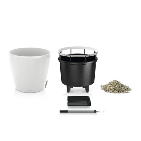 LECHUZA Pot de fleurs - Classico premium LS 50 - Ř 49,5 x 46,5 cm - 40 L - Kit complet - Blanc brillant