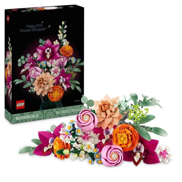 LEGO Botanicals 10342 Le joli bouquet de fleurs roses - Décoration - Set de construction pour adultes