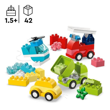 LEGO DUPLO My First 10474 Les Véhicules Créatifs - Jeu Créatif Garçon ou Fille des 1 an