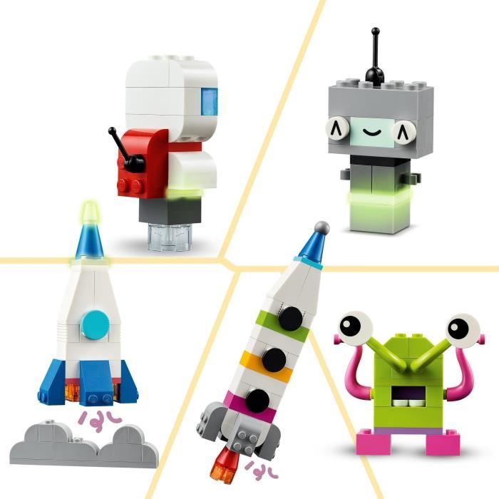 LEGO 11037 Classic Les Planetes Créatives, Jouet sur le Systeme Solaire, Set de Construction de Navette Fusée