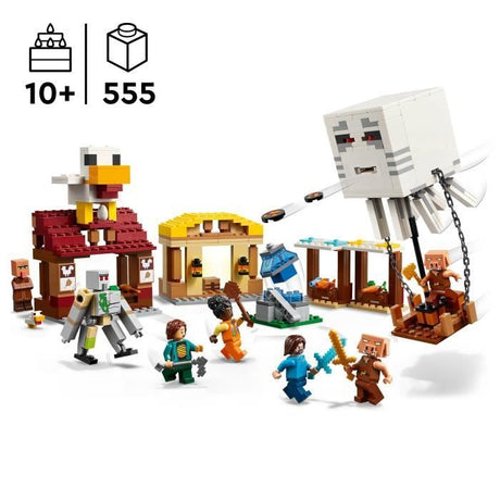LEGO Minecraft 21273 Les Ghasts a l'Attaque du Village - Jeu pour garçon des 10 ans