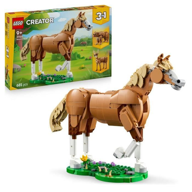 LEGO Creator 3-en-1 31166 Le Beau Cheval - Jeu de Construction  des 9 ans