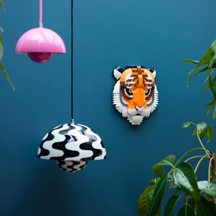 LEGO Art 31217 La Collection Faune – Le Tigre - Set Adulte - Décoration Murale Avec Fleurs