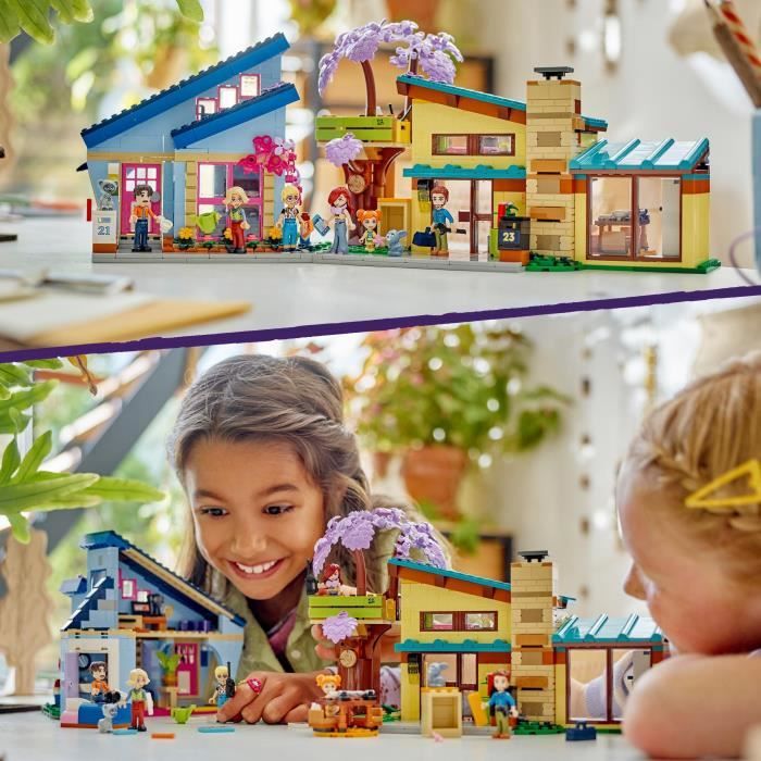 LEGO 42620 Friends Les Maisons Familiales d'Olly et de Paisley, Jouet de Poupée avec Figurines et Accessoires