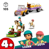 LEGO 42634 Friends La Remorque du Cheval et du Poney, Jouet avec Figurines Liann, Zoya et 2 Figurines d'Animaux