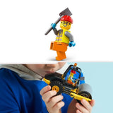 LEGO 60401 City Le Rouleau Compresseur de Chantier, Maquette de Jouet de Camion avec Minifigurines d'Ouvrier