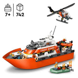 LEGO City 60504 Le Bateau de Sauvetage et l'Hélicoptere des Garde-Côtes - Jouet des 7 ans
