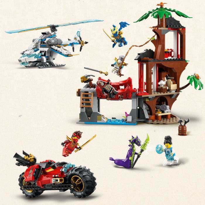 LEGO NINJAGO 71857 La Cabane et les Véhicules des Ninjas - Jeu de Construction des 7 ans