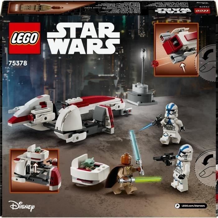 LEGO Star Wars 75378 The Mandalorian L'évasion en Speeder BARC, Set de Construction