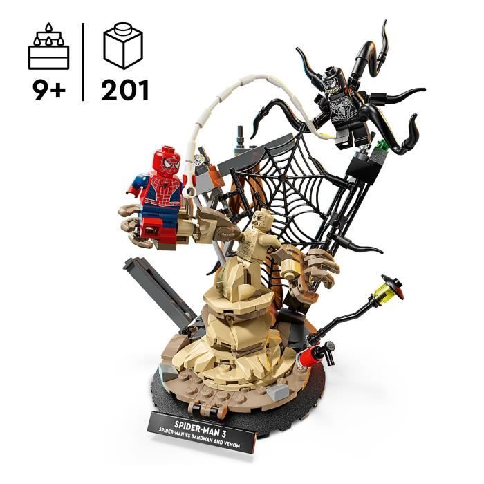 LEGO | Marvel 76334 Le Combat Légendaire entre Spider-Man et Sandman - Jouet des 9 ans