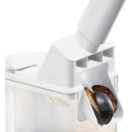 Dénoyauteur a prunes Leifheit 37300, dénoyauteur automatique avec lame en acier inox de haute qualité, utilisation rapide et simple