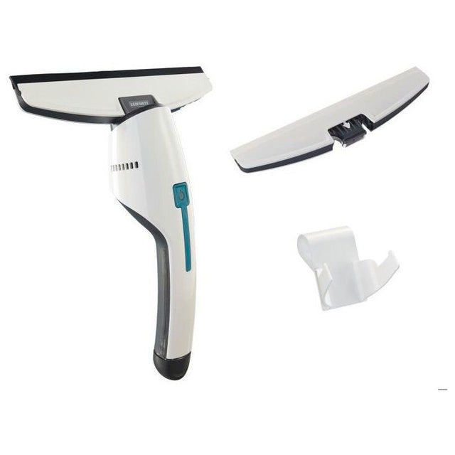 Aspirateur a vitres et salle de bains Leifheit Nemo 51035, lave vitres électrique avec boîtier étanche et support mural, blanc