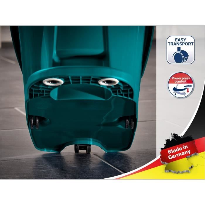 Seau essoreur a roulettes Leifheit Profi XL Mobile 55076,  essore-housse mobile de 8 L compatible avec lave-sol serpillere  Profi XL