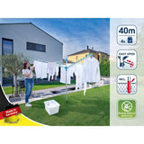 Séchoir parapluie Leifheit Linomatic 400 Easy 85285, étendoir a linge parapluie avec 40m d'étendage et syteme Easy-Lift, turquoise