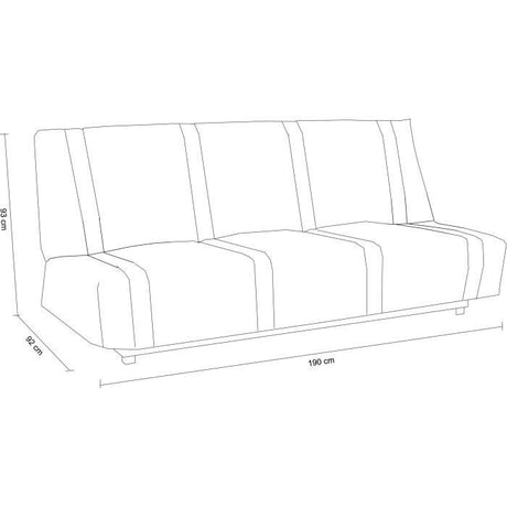 Banquette clic clac 3 places - anthracite - Style contemporain - L 193 x P 92 cm - LENA