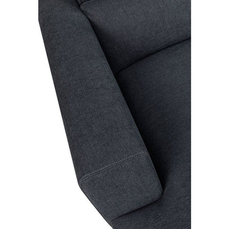 Canapé d'angle modulable - 4 places - LEONIE - Tissu Noir - Tetieres ajustables - 357 x 175 x 75 cm