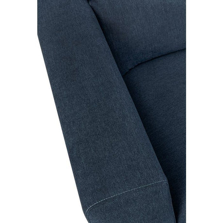 Canapé d'angle modulable - 4 places - LEONIE - Tissu Bleu Chambray - Tetieres ajustables - 357 x 175 x 75 cm