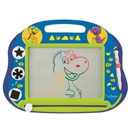 Ardoise Magnétique Enfant - LEXIBOOK - Dinosaure - Multicolore - Effaçable - Avec Tampons Magnétiques