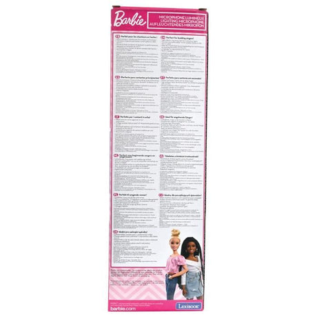Microphone Barbie avec tube lumineux, enceinte (entrée auxiliaire), mélodies et effets sonores