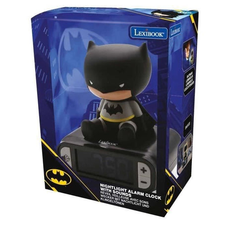 LEXIBOOK - Réveil veilleuse Batman - Sons et mélodies, écran LCD rétro-éclairé et lumineux - Noir