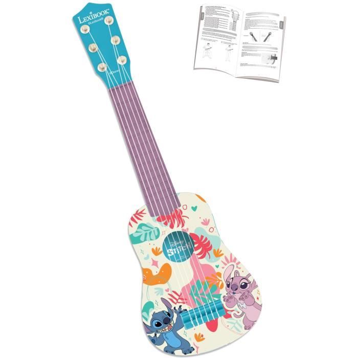 Lexibook, Disney Stitch, Ma premičre Guitare pour Enfant, 6 Cordes en Nylon, 53 cm, Guide Inclus, Dčs 3 ans