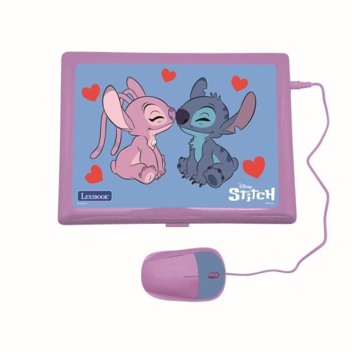 Ordinateur EXCLUSIF éducatif bilingue Stitch et Angel – 124 activités (Français-Anglais)